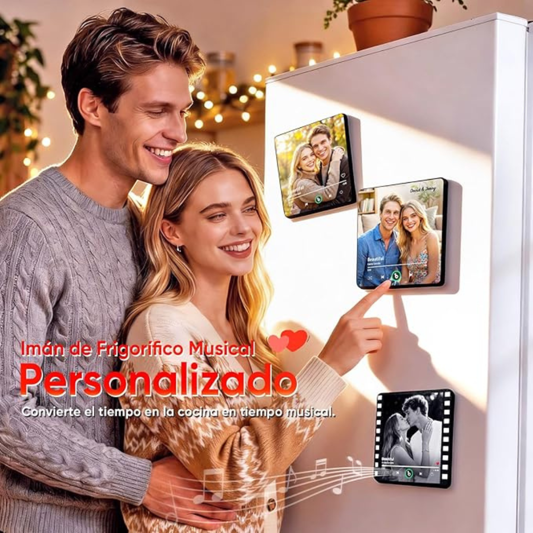 Imán personalizable con foto y musica